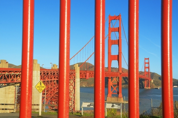 Photograph Mitchell Funk Golden Gate Bridge Bars on One Eyeland